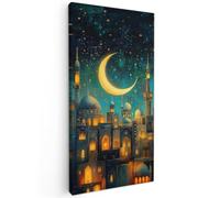 OnlyWow© Toile Extérieur Original Mur Tableau Decoration Murale Peinture | 100x200 cm - Tableaux Impression Art Mural Deco Décoratif Muraux Islam - Mosquée - Ramadan