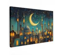 OnlyWow© Toile Extérieur Original Mur Tableau Decoration Murale Peinture | 150x100 cm - Tableaux Impression Art Mural Deco Décoratif Muraux Islam - Mosquée - Ramadan