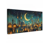 OnlyWow© Toile Extérieur Original Mur Tableau Decoration Murale Peinture | 200x100 cm - Tableaux Impression Art Mural Deco Décoratif Muraux Islam - Mosquée - Ramadan