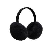 Onmygogo Cache-oreille en fausse fourrure pour l'hiver, doux, chaud et pliable - Noir pur - Medium