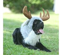 Onmygogo Costume drôle de Reindeer pour Animal Domestique - Perruque en Fourrure pour Halloween et Noël - Accessoire de vêtements pour Animaux domestiques (Caribous, Taille M)