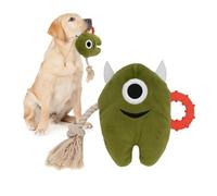 Onmygogo Jouet couineur en peluche durable pour chiens de petite, moyenne et grande race de monstres (vert)