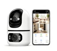 ONNO XSJ-QY-2002 Caméra Intérieure PTZ 3MP (2304×1296@20fps) - Vision Nuit Couleur+IR, 6 LEDs IR+6 LEDs Blanches, Rotation 355°/Inclinaison 65°, Audio 2-Voies, SD 128Go, Wi-FI 2,4GHz, USB-C