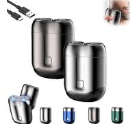 Onnowadays Shaver, 2025 New Onnowadays Upgrade Pocket Shaver, Mini Shavers,Rechargeable Dual-Head Electric Waterproof Grooming Device, USB Charging for Car, Travel, Home Use (Gray+silver)