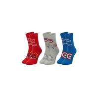 ONOMATO! Avengers Iron Man Captain America Lot de 3 paires de chaussettes pour enfant garçon, multicolore, 31/34