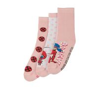 ONOMATO! Miraculous Lady Bug Lot de 3 paires de chaussettes pour fille, multicolore, 23/26