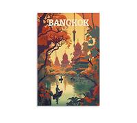 ONOTIO Bangkok Thaïlande Affiche de voyage vintage Paysage 20 x 30 cm Décoration murale moderne pour chambre à coucher