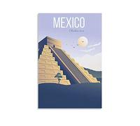 ONOTIO Castillo Pyramide Mexique Affiche de voyage vintage Paysage 20 x 30 cm