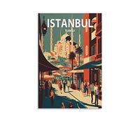 ONOTIO Istanbul Turquie Affiche de voyage vintage Paysage 20 x 30 cm Décoration murale moderne pour chambre à coucher