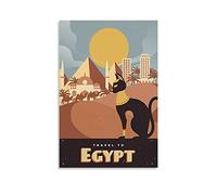 ONOTIO Poster de voyage vintage Egypte paysage 20 x 30 cm - Impression sur toile - Art mural moderne pour chambre à coucher