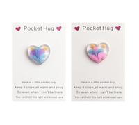 Onperpoe Lot de 2 pochettes en forme de cœur porte-bonheur en forme de cœur - Petit cadeau pour femme - Cadeau réconfortant - Cadeau de poche - Bon rétablissement - Cadeau pour la famille et les amis