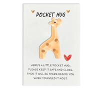 Onperpoe Pocket Hug Girafe positive Mini poches câlin girafe avec encourageante carte de vœux soutien émotionnel animal courage cadeau bon rétablissement cadeau porte-bonheur examen cadeau