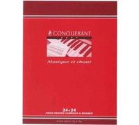 Conquerant – Cahier de musique et chants – Grands carreaux et portées – 17 x 22 cm – 24 pages