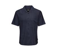 ONSCAIDEN SS Solid Resort Linen Noos, Bleu Nuit, M