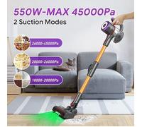 ONSEEN -Aspirateur Balai sans Fil Erabros -550W/45Kpa-53Min-Commande du pouce-Auto-Portant-Batterie Amovible vert ASPIRATEUR BALAI