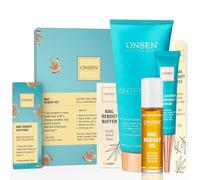 Onsen Secret Ultimate Kit de redémarrage des ongles - Lime à ongles professionnelle et polissoir, bloc à 3 voies avec tampons de rechange, crème fortifiante pour les cuticules, huile de redémarrage et