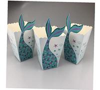 Onsinic 12pcs Sirène Queue Boîte-Cadeau Under The Party Boîtes Popcorn Sea Favors Décoration Anniversaire Cadeau De Baby Shower