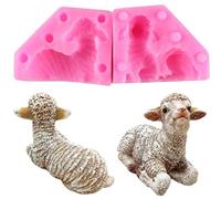 Onsinic 1pc 3D Moutons De Mouton De Silicone Moule Bougeon Moules d'argile Fondant Gâteau Décorateur Outil Cuisson Cuisson Gumpaste Moule