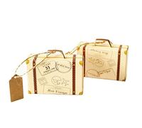 Onsinic 2pcs Creative Mini Valise Sucrerie Bonbonnière Chocolat Carton Mariage Boîte-Cadeau avec Carte pour Party Événement