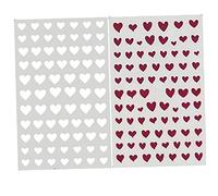 Onsinic 2pcs Nail Stickers, Motif Coeur, Saint-Valentin Thème Mode Adhésif Rouge Design, Décoration Ongle Convient pour Les Filles des Femmes