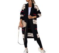 Onsoyours Cardigan Femme Cardigan Femme Élégant Casual Solide Manches Longues Pull Veste Bloc de Couleur B Noir XS