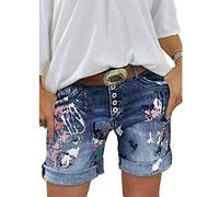Onsoyours Femme Jeans Shorts Été Grande Taille Maigre Taille Haute Pantalon Court en Jean Short de Plage Sexy A Bleu Foncé 3XL