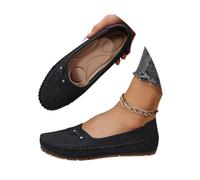 Onsoyours Femme Mocassin Chaussures Plats Décontractés Ballerines Souples à Bouts Ronds D Noir 36 EU