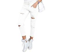 Onsoyours Femme Pantalons Minces Sexy Taille Haute Slim Collant Cordon Poche Skinny Jambières Crayon Casual Élastique Leggings A Blanc Small
