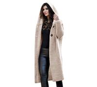 Onsoyours Gilet Femme Cardigan Long en Tricot Veste Ouvert Épais Manches Longues Pull Gilet Chaud Pull Gilet Chaud Casual Capuche Manteau Sweater Hiver Outwear L PG200910YYY-DE01-BEI-L-W
