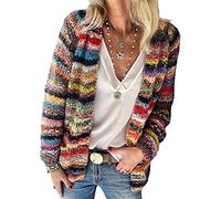 Onsoyours Gilet Grosse Tricot Courte Cardigan Ouverte Manches Longues Lâche Décontracté Femme D Rouge S