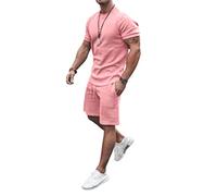Onsoyours Homme Ensemble Short Casual Tee Shirt à Manches Courtes Imprimé Sportswear Mode 2 Pièce Sets Été Survêtement Jogging Hommes T-Shirt et Shorts Oversized