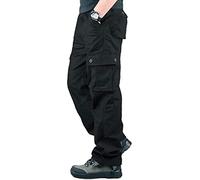 Onsoyours Hommes Pantalon Cargo Pantalon de Travail Style Militaire Pantalon Multi Poche de Tactique pour Casual Activités en Plein Air B Noir XXL