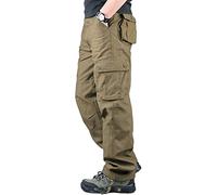 Onsoyours Hommes Pantalon Cargo Pantalon de Travail Style Militaire Pantalon Multi Poche de Tactique pour Casual Activités en Plein Air B JauneArmée XXL