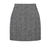 Onsoyours Jupe Crayon Courte Femme Mini Skirt Moulant Élastique Plissée Plaid Court Jupe Taille Haute Pakage Hanche Party Soirée