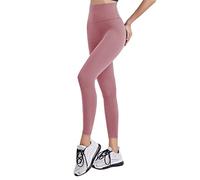 Onsoyours Leggings de Sport Femmes Pantalon de Yoga Leggins avec Poches pour Yoga Fitness Gym Pilates Taille Haute Gaine Push-up Leggings C Rose S