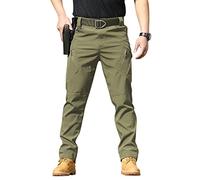Onsoyours Pantalon Cargo Homme Multipoches Zippé Mince Combat de Travail Imperméable Militaire Tactique pour Casual Activités en Plein Air B Armée Verte XXL
