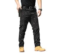 Onsoyours Pantalon Cargo Homme Multipoches Zippé Mince Combat de Travail Imperméable Militaire Tactique pour Casual Activités en Plein Air B Python XL