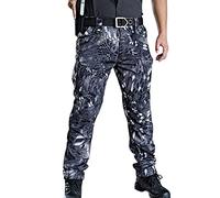 Onsoyours Pantalon Cargo Homme Multipoches Zippé Mince Combat de Travail Imperméable Militaire Tactique pour Casual Activités en Plein Air C Python S