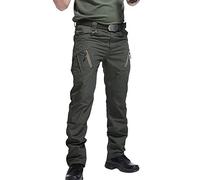 Onsoyours Pantalon Cargo Homme Multipoches Zippé Mince Combat de Travail Imperméable Militaire Tactique pour Casual Activités en Plein Air E Vert M