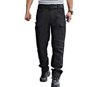 Onsoyours Pantalon Cargo Homme Multipoches Zippé Mince Pantalon Combat Pantalon de Travail Imperméable Pantalon Militaire Tactique pour Casual Activités en Plein Air C Noir M