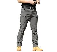 Onsoyours Pantalon Cargo Homme Multipoches Zippé Mince Pantalon de Travail Imperméable Pantalon Militaire Tactique pour Casual Activités en Plein Air Gris M