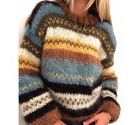 Onsoyours Sweater Femme Pull Col Roulé Chic et Élégant Chandail Motif Jacquard Tricoté Pullover Automne Hiver Basique Décontracté Ample Haut Casual Sweatshirt