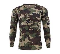 Onsoyours T-Shirt Militaire Homme Respirant Manches Longues T-Shirt Tactique Outdoor pour Homme Casual Tee Shirt Camouflag T-Shirts C Vert XS
