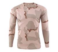 Onsoyours T-Shirt Militaire Homme Respirant Manches Longues T-Shirt Tactique Outdoor pour Homme Casual Tee Shirt Camouflag T-Shirts C Kaki M