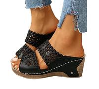 Onsoyours Tongs Femmes été Cuir Sandales Plage Piscine Chaussures Légères Confort Doux Classique Flip Flop Antidérapante Adulte Pantoufle A Noir 40 EU