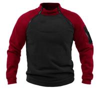 Onsoyours Vestes d'hiver en Polaire pour Homme Chaud sans Capuche pour des Sports Manteau Veste Tactique Militaire d'automne Le Travail et Le Loisir Z1 Rouge XL