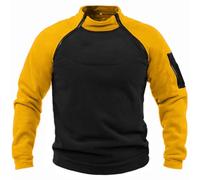 Onsoyours Vestes d'hiver en Polaire pour Homme Chaud sans Capuche pour des Sports Manteau Veste Tactique Militaire d'automne Le Travail et Le Loisir Z1 Jaune M
