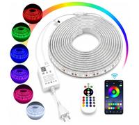 ONSSI Bandes LED 220 V SMD5050 60 LED/m RGB Multicolore avec Contrôleur, Télécommande et Application (RGB, 20M)