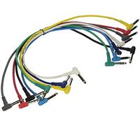 Onstagestands PC18-17TRS-R Set de 8 Câbles patch 2 x jack stéréo mâle coudé 0,4 m Multicolore