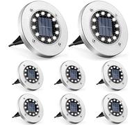 ONSTUY Lampe Solaire Extérieur,12 LEDs Lampe Solaire Jardin,IP65 Etanche Lampe Solaires au Sol,Blanc Froid,Spot LED Solaire Exterieur pour l'extérieur,Jardin,Terrasse,Pelouse,Passerelle(8 Pièces)